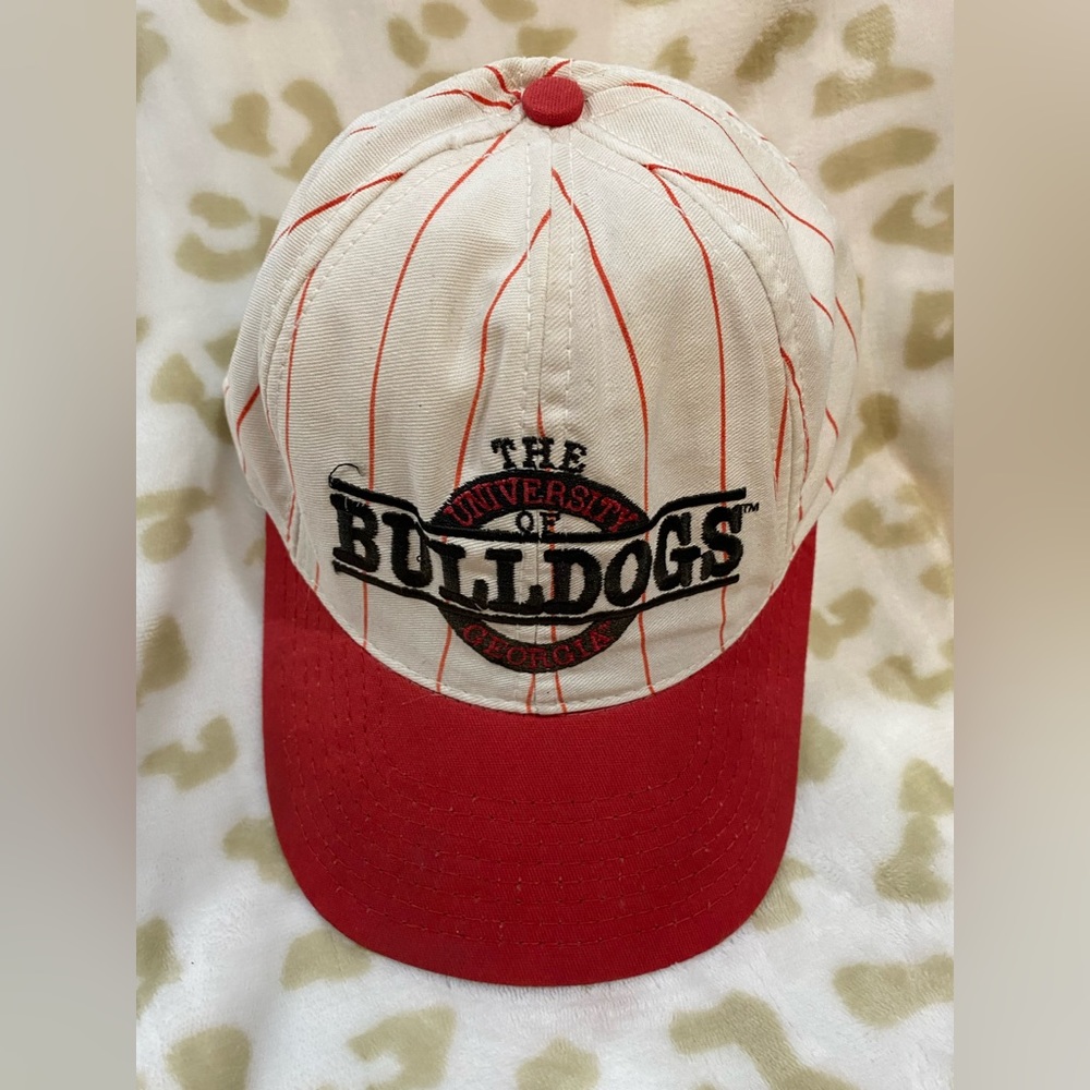 The University of Georgia Bulldogs Vintage White w/ Red Pinstripes…One Size Fits
